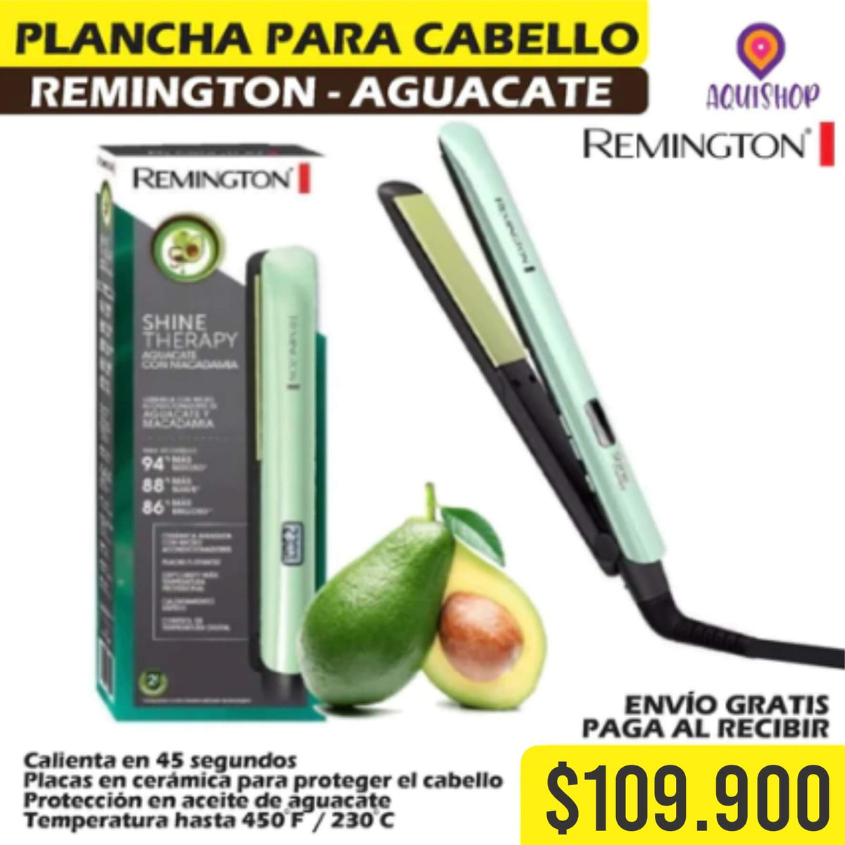 Plancha Original Plancha Cabello Aguacate Plancha Remington Aguacate