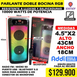 Parlante Doble Bocina RGB ExtraBass 2024